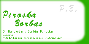 piroska borbas business card
